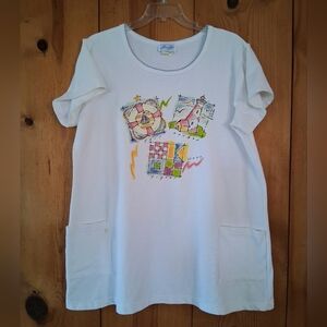 Leisure Life French Terry Beach Coverup With Colorful Maritime Print